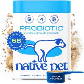 Native Pet Prebiotic & Probiotic for Dogs - 60 Scoops, 8.2 oz - Vet-Created Digestive Powder with Bone Broth, 232g 6 Billion CFU – Powder Prebiotics and Probiotics Dog Supplies - Pet Care