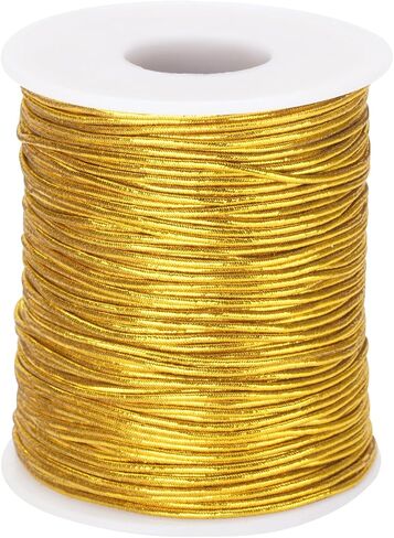 joycraft Elastic Cords, Metallic Stretch Cords, Gold Elastic String, 1mm x 110Yards Elastic Cords Ribbon for Craft Gift Wrapping Christmas Jewelry Making in Saudi Arabia