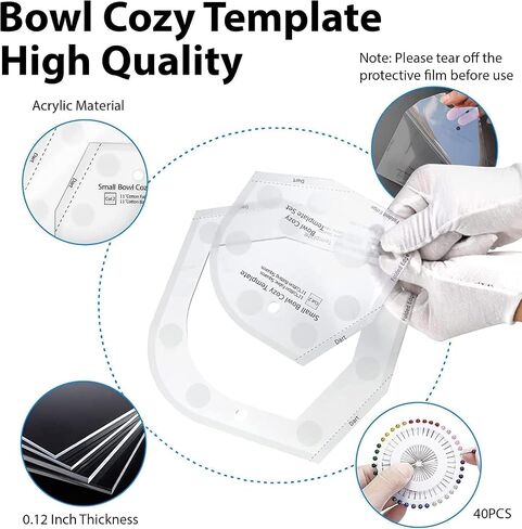 Bowl Cozy Template 3 Sizes,Bowl Cozy Template Cutting Ruler Set,Acrylic Transparent Quilting Bowl Templates for Hot and Cold Food Bowl Rack,DIY Kitchen Art Craft Acrylic Stencil for Sewing. in Saudi Arabia