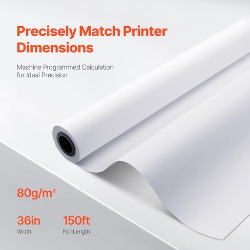 VEVOR Wide Format Paper, 24 in x 150 ft Plotter Paper, 6 Rolls CAD Bond Rolls with 2 in Core, 20 LB Bond Paper Rolls, Idea for CAD Drawings, Engineering Plans, GIS Maps & Architectural Designs in Saudi Arabia