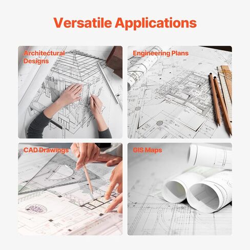 VEVOR Wide Format Paper, 24 in x 150 ft Plotter Paper, 6 Rolls CAD Bond Rolls with 2 in Core, 20 LB Bond Paper Rolls, Idea for CAD Drawings, Engineering Plans, GIS Maps & Architectural Designs in Saudi Arabia