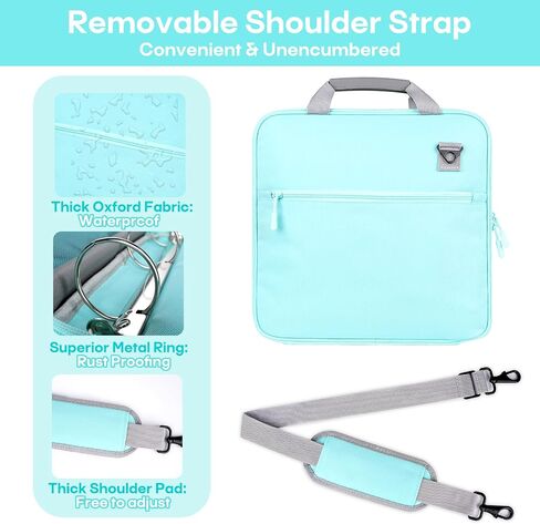 2 PCS Zipper Binder, 2 Inch 3 Ring Binder with Zipper,500 Sheets Capacity Zipper Binder with Shoulder Strap & Handle,Multi-Pocket Zipper Binder Organizer for Classroom, Blue & Green in Saudi Arabia