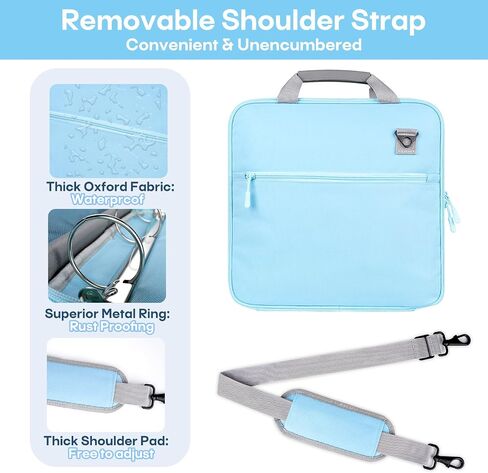2 PCS Zipper Binder, 2 Inch 3 Ring Binder with Zipper,500 Sheets Capacity Zipper Binder with Shoulder Strap & Handle,Multi-Pocket Zipper Binder Organizer for Classroom, Blue & Green in Saudi Arabia