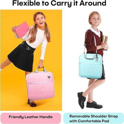 2 PCS Zipper Binder, 2 Inch 3 Ring Binder with Zipper,500 Sheets Capacity Zipper Binder with Shoulder Strap & Handle,Multi-Pocket Zipper Binder Organizer for Classroom, Blue & Green in Saudi Arabia