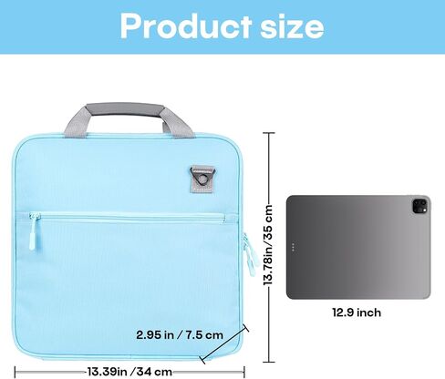 2 PCS Zipper Binder, 2 Inch 3 Ring Binder with Zipper,500 Sheets Capacity Zipper Binder with Shoulder Strap & Handle,Multi-Pocket Zipper Binder Organizer for Classroom, Blue & Green in Saudi Arabia