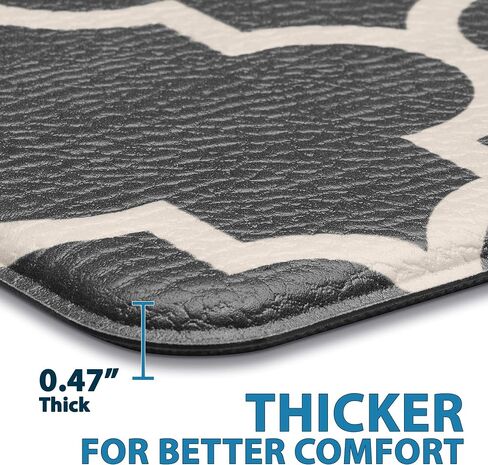 ComfiLife Kitchen Mats for Floor (2 PCs) – Cushioned Anti Fatigue Kitchen Rug for Comfortable Standing – Waterproof, Easy Clean, Non-Slip, Thick Kitchen Mat Set for Home, Office, Sink, Laundry (Gray) in Saudi Arabia
