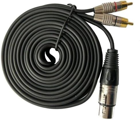 1Feet XLR Female to 2 x Phono RCA Plug Adapter Y Splitter Patch Cable, XLR Female 3 Pin to Dual RCA Male Plug Stereo Audio Cable Connector in Saudi Arabia
