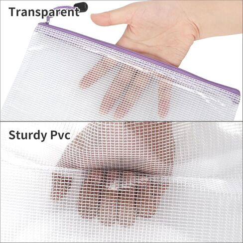EOOUT 30pcs Mesh Zipper Pouch Bags, 8 Sizes Plastic Zipper Bags, 8 Colors Waterproof Zipper Pouches for Organization, Multipurpose for Travel, School Supplies, Office Appliances and Home Organization in Saudi Arabia