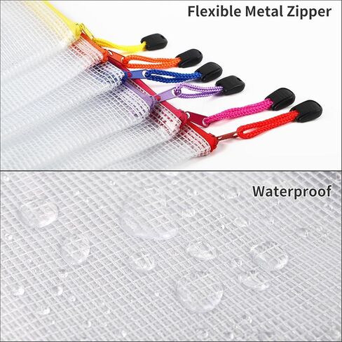 EOOUT 30pcs Mesh Zipper Pouch Bags, 8 Sizes Plastic Zipper Bags, 8 Colors Waterproof Zipper Pouches for Organization, Multipurpose for Travel, School Supplies, Office Appliances and Home Organization in Saudi Arabia