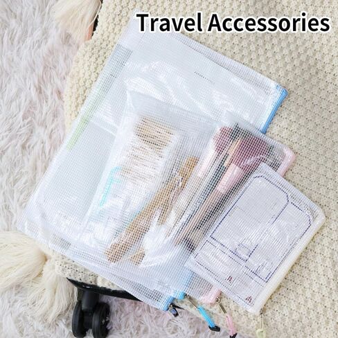 EOOUT 30pcs Mesh Zipper Pouch Bags, 8 Sizes Plastic Zipper Bags, 8 Colors Waterproof Zipper Pouches for Organization, Multipurpose for Travel, School Supplies, Office Appliances and Home Organization in Saudi Arabia