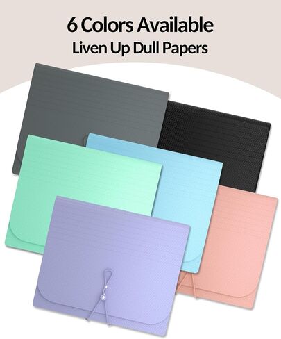 Sooez Accordion File Organizer, 12 Pockets Expanding File Folder, Portable Monthly Paper Bill Tax Receipt Organizer, Letter A4 Size Document Holder with Blank Labels in Saudi Arabia