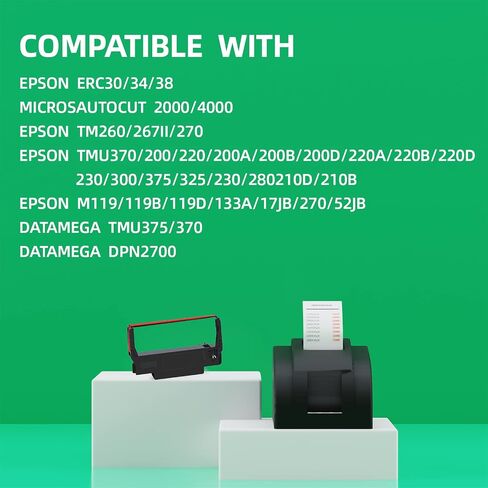 Replacement for ERC 30/34/38 B/R Ribbons 24 Pack,Black and Red(Individually Sealed) in Saudi Arabia