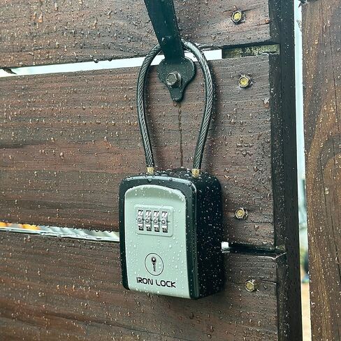Iron Lock® XXL Wall Mount Key Lock Box for Keys 4 Digit Combination with Resettable Code with A B Switch Extra Large lockbox Indoor Outdoor Waterproof Big Key Lock Box House Spare Keys (XXL, Black) in Saudi Arabia