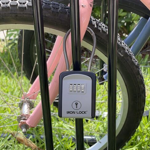 Iron Lock® XXL Wall Mount Key Lock Box for Keys 4 Digit Combination with Resettable Code with A B Switch Extra Large lockbox Indoor Outdoor Waterproof Big Key Lock Box House Spare Keys (XXL, Black) in Saudi Arabia