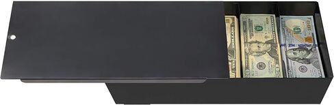 صينية عملات معدنية قابلة للقفل من Nadex مكونة من 5 أقسام مع إدراج صينية للعملات المعدنية وأغلفة الفواتير | صندوق نقود بغطاء منزلق قابل للقفل | القفل غير متضمن in Kuwait