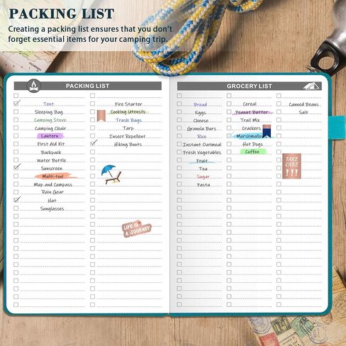 Camping Journal and RV Travel Log Book, A5 Outdoor Camp & Adventure Book for 25 Campsites, Hiking Journal, Family Travel Books Camper Essentials Camping Gifts for Women-Dark Green in Kuwait