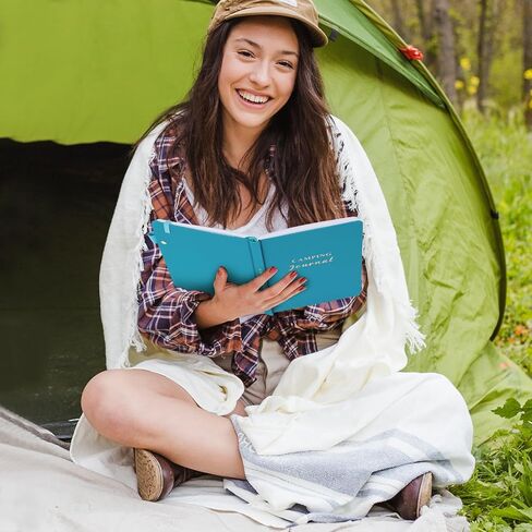Camping Journal and RV Travel Log Book, A5 Outdoor Camp & Adventure Book for 25 Campsites, Hiking Journal, Family Travel Books Camper Essentials Camping Gifts for Women-Dark Green in Kuwait