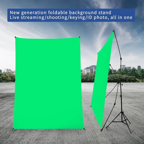 Green Screen Backdrop with Stand kit,YELANGU 6.5X5ft Portable Photographic Studio Photo Background for Streaming, ID Photos, Video conferences and interviews in Kuwait