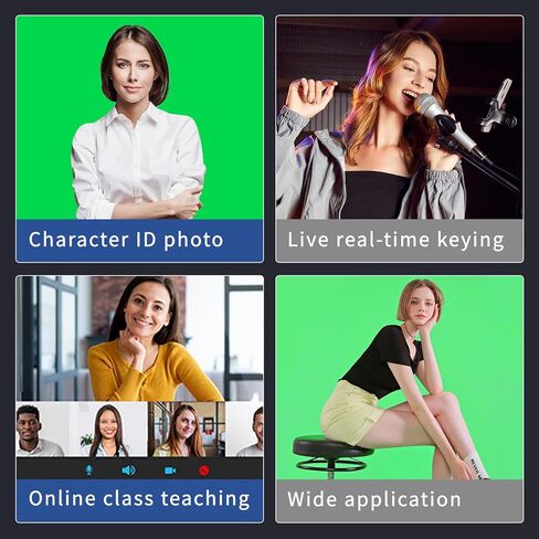 Green Screen Backdrop with Stand kit,YELANGU 6.5X5ft Portable Photographic Studio Photo Background for Streaming, ID Photos, Video conferences and interviews in Kuwait