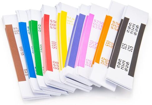 L LIKED Pack of 400 Money Band Bundles Self Sealing Currency Straps for Bill Wrappers (50 of Each - 400 Assorted) in Kuwait