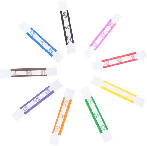 L LIKED Pack of 400 Money Band Bundles Self Sealing Currency Straps for Bill Wrappers (50 of Each - 400 Assorted) in Kuwait