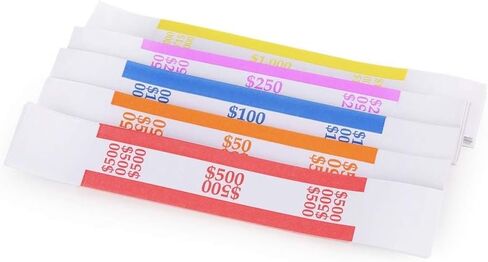 L LIKED Pack of 400 Money Band Bundles Self Sealing Currency Straps for Bill Wrappers (50 of Each - 400 Assorted) in Kuwait