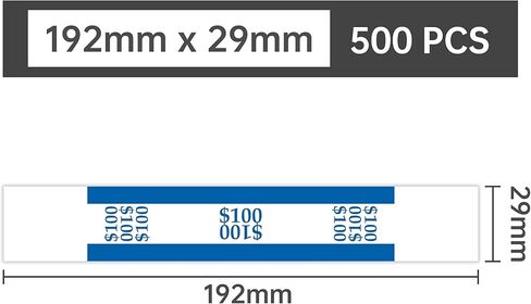 L LIKED Pack of 400 Money Band Bundles Self Sealing Currency Straps for Bill Wrappers (50 of Each - 400 Assorted) in Kuwait