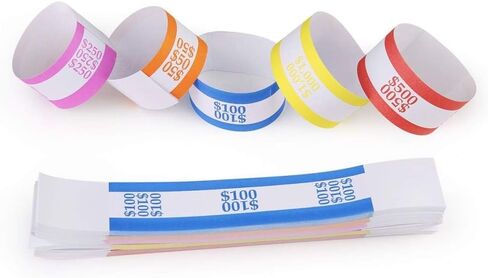 L LIKED Pack of 400 Money Band Bundles Self Sealing Currency Straps for Bill Wrappers (50 of Each - 400 Assorted) in Kuwait