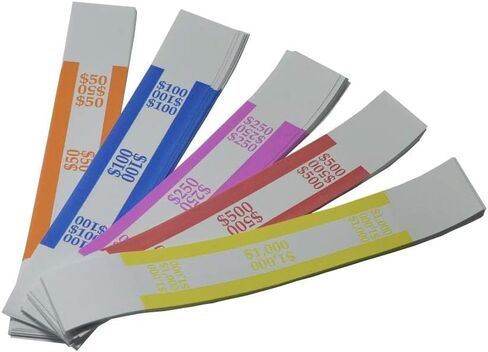 L LIKED Pack of 400 Money Band Bundles Self Sealing Currency Straps for Bill Wrappers (50 of Each - 400 Assorted) in Kuwait