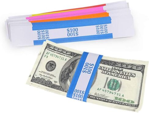 L LIKED Pack of 400 Money Band Bundles Self Sealing Currency Straps for Bill Wrappers (50 of Each - 400 Assorted) in Kuwait