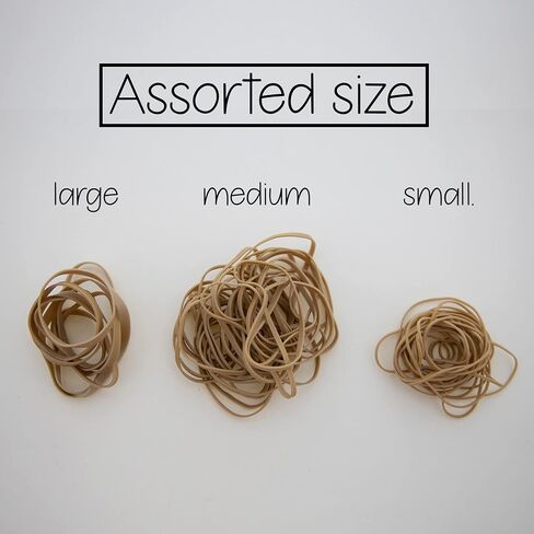 BAZIC Rubber Bands, Assorted Size 2 Oz./ 56.70 g, Made in USA Elastic Stretchable Bands for Bank Paper Bills Money Dollars File Folders, 1-Pack in Saudi Arabia