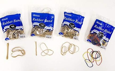 BAZIC Rubber Bands, Assorted Size 2 Oz./ 56.70 g, Made in USA Elastic Stretchable Bands for Bank Paper Bills Money Dollars File Folders, 1-Pack in Saudi Arabia