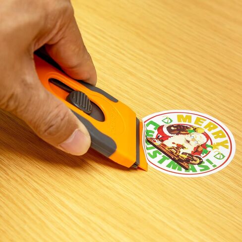 100Pcs Plastic Razor Blade Scraper with Retractable Blade: Without Damaging Surfaces Cleaning Tool for Adhesive Remover, Sticker Remover, Labels, Paint, Work on Cars, Windows, Trucks, Mailboxes in Kuwait