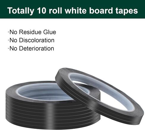 Utron 12 Rolls Whiteboard Tape, 3mm Thin Black Tape, Pinstripe Tape for Electrical Marking Dry Erase Board Accessories DIY Art Crafts in Saudi Arabia