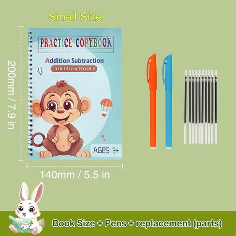 Magic Grooved Practice Copybook 5 Pack with Pens, Groove Reusable Magical Handwriting Workbooks, Tracing Letters Numbers, Math, Kindergarten Sight Words for Kids Ages 3-8 for Preschool(5books+Pens） in Saudi Arabia