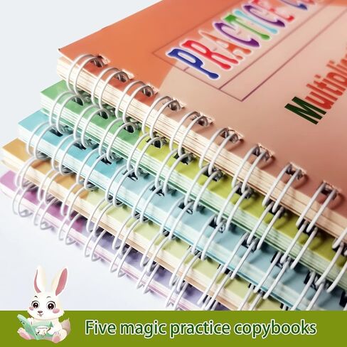 Magic Grooved Practice Copybook 5 Pack with Pens, Groove Reusable Magical Handwriting Workbooks, Tracing Letters Numbers, Math, Kindergarten Sight Words for Kids Ages 3-8 for Preschool(5books+Pens） in Saudi Arabia
