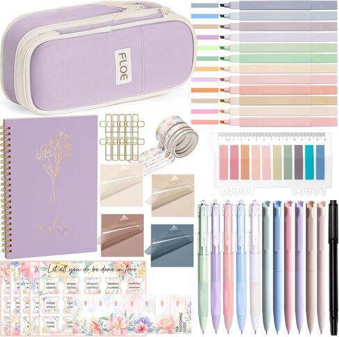 Bible Study Supplies Bible Journaling Kit for Women, Christmas Christian Gifts for Women, Bible Study Tools for Women with Bible Highlighters and Pens No Bleed, Pencil Case Notebook Bible Accessories in Saudi Arabia
