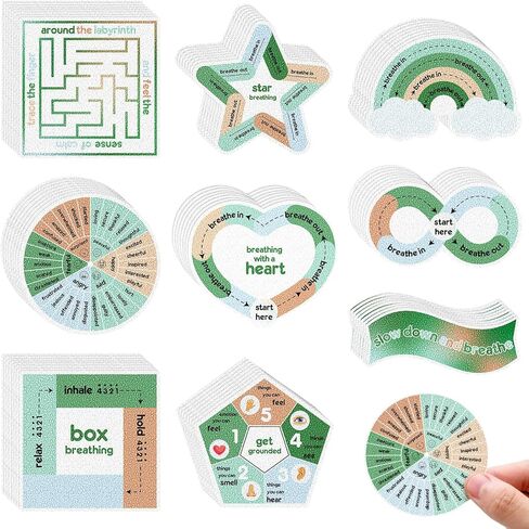 Libima 72 قطعة من الملصقات الحسية للقلق، ملصقات مزخرفة للقلق، ملصقات فيدجيت، ملصقات اليقظة الذهنية، لوازم مستشار المدرسة، العناصر الحسية للبالغين، 9 أنماط (لون قديم) in Kuwait