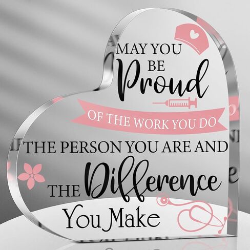 Nurse Appreciation for RN Nurses,Women Nurses Week, Day Gift Crystal Table Centerpieces Nursing Keepsakes Paperweight for Doctor School Decor (6 x 6 x 0.6 Inch) in Saudi Arabia