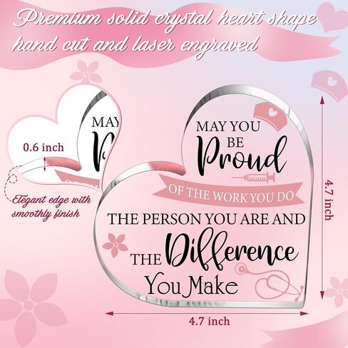 Nurse Appreciation for RN Nurses,Women Nurses Week, Day Gift Crystal Table Centerpieces Nursing Keepsakes Paperweight for Doctor School Decor (6 x 6 x 0.6 Inch) in Saudi Arabia