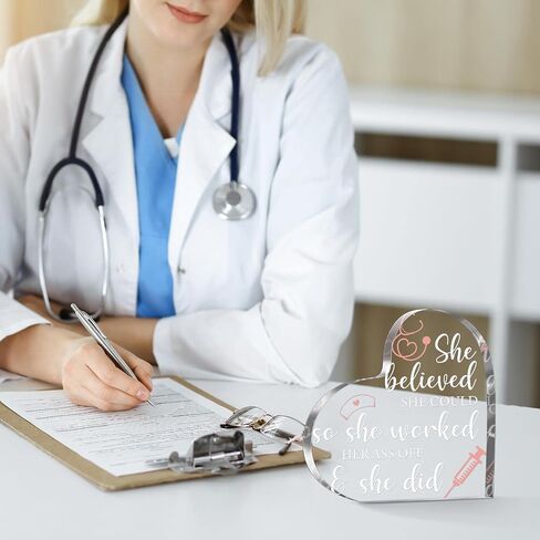 Nurse Appreciation for RN Nurses,Women Nurses Week, Day Gift Crystal Table Centerpieces Nursing Keepsakes Paperweight for Doctor School Decor (6 x 6 x 0.6 Inch) in Saudi Arabia