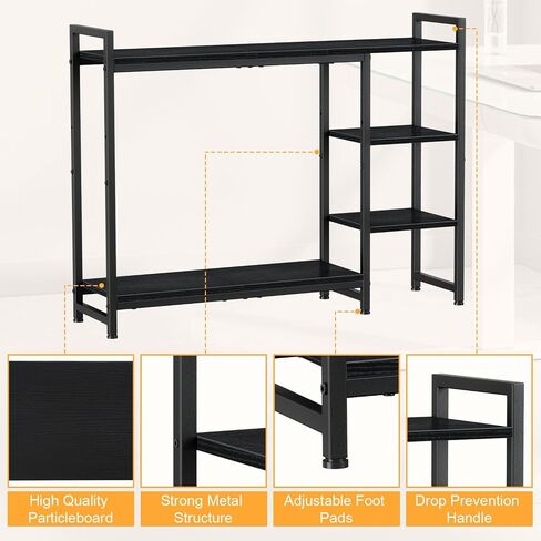 Snughome Desk Shelf, 38.6" Adjustable Desktop Organizer Shelf, Desk Hutch for Computer Monitor Stands, 4 Tier Desktop Display Rack, Wood Desktop Bookshelf Storage Rack for Home Office Dorm in Saudi Arabia