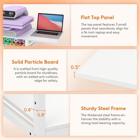 Lifewit 3 Tier طاولة ضغط حراري قابلة للطي، حامل آلة نقل الحرارة المنقولة مع حامل لفافة الفينيل، منضدة عمل معدنية دوارة شديدة التحمل لآلة طابعة القمصان وطابعة التسامي in Kuwait