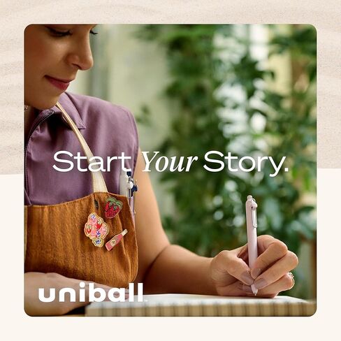 أقلام حبر جل Zento من uni-ball، 4 أقلام كتابة ناعمة سوداء متوسطة النقاط، أقلام يابانية ملونة، ألوان صامتة in Saudi Arabia
