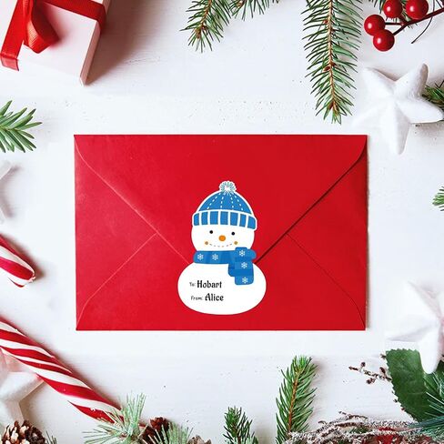 Anwyll Christmas Gift Name Tags Stickers,Self-Adhesive to from Christmas Snowman Labels Stickers,120Pcs 3×2Inch White Xmas Snowman Holiday Name Tags Labels Stickers for Envelope Gift Present Packaging in Kuwait
