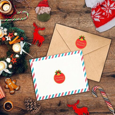 120 Merry Christmas Sticker, 2" Christmas Envelopes Seals, Gold Foil Stamping Label Xmas Gift Stickers, Christmas Decorative Sticker Good for Xmas Gifts Wrapping, Cards, Boxes, New Year Party Gifts in Saudi Arabia