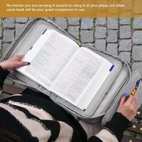 DERSTUEWE Bible Cover Case for Women – Stylish & Durable Zippered Bible Bag with Handle & Pocket, Fits Standard & Large Bibles, Perfect for Church, Travel, Study & Gifts, Purple in Kuwait