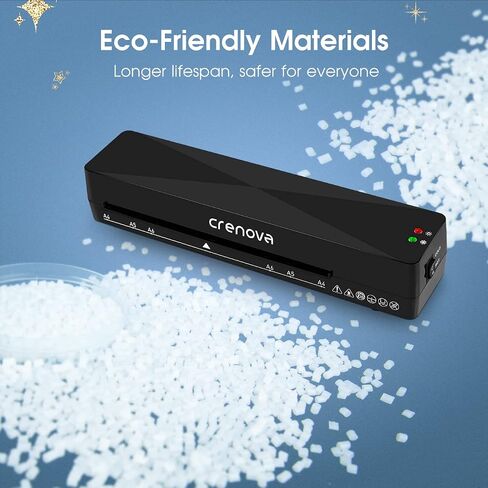 Crenova Laminator Machine with 10 Laminating Sheets, A4 Laminating Machine Hot & Cold with Fast Warm Technology, Thermal Laminator 9 Inch for Home Office School Business Black in Kuwait