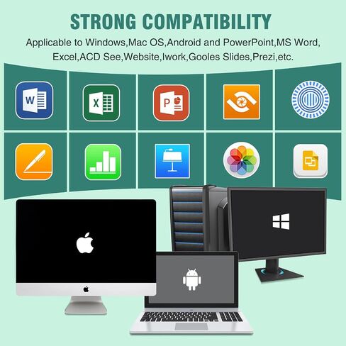 جهاز عرض تقديمي لاسلكي جهاز نقر عن بعد مع مؤشر ضوء أحمر، مؤشر عرض تقديمي USB RF 2.4 جيجا هرتز، مؤشر شريحة PPT متقدم لنظام التشغيل Mac/Google Slide/Keynote مع تصميم مريح، والتحكم في مستوى الصوت in Kuwait