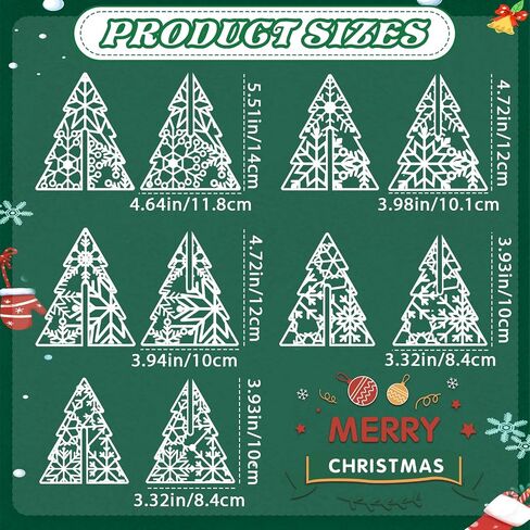 10Pcs 3D Snowflake Christmas Table Decorations Winter Glittering Wooden Snowflake Tabletop Centerpieces 3D Standing Carving Stars Tiered Tray Decor for Xmas Holiday Party Farmhouse Home Decor, 5 Sets in Saudi Arabia